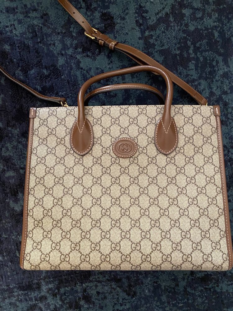 Torebka Gucci Tote Bag GG Supreme brązowa klasyczna elegancka