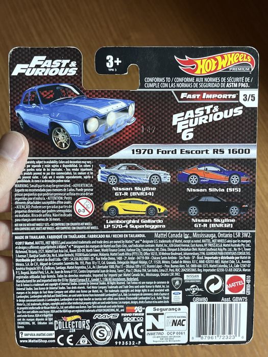 Hot wheels premium Ford Escort RS 1600 Fast and Furious Fast Imports