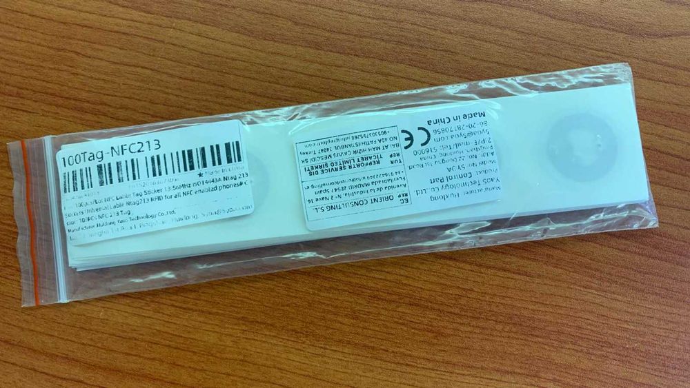 Pacote 100 Tag Autocolante NFC213