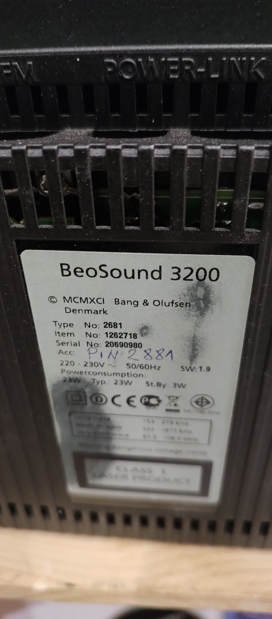 Bang & Olufsen Beosound 3200 odtwarzacz CD/Radio/HDD