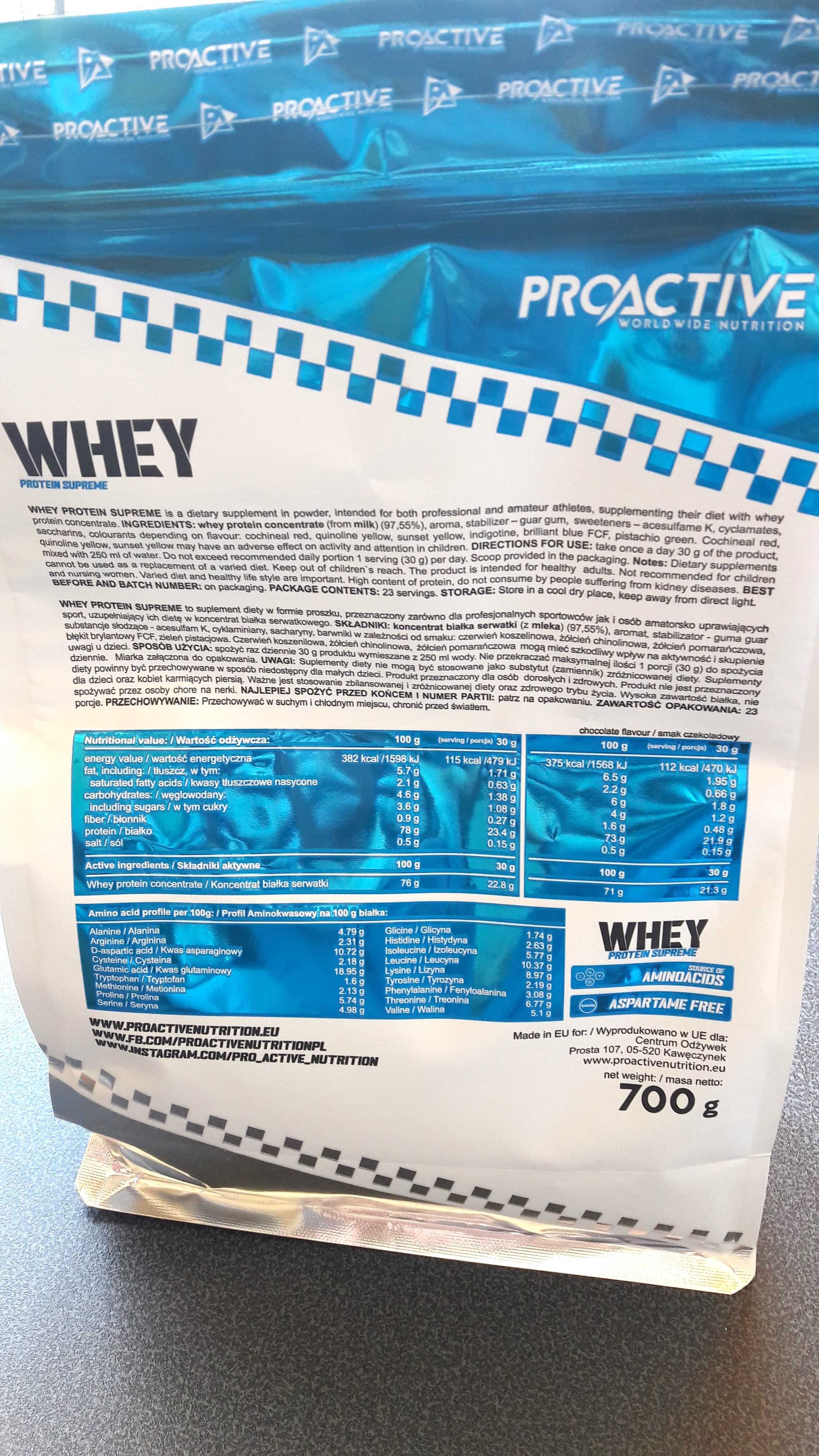 Odżywka Białko ProActive Whey INSTANT 700g  wanilia do 06.2027r