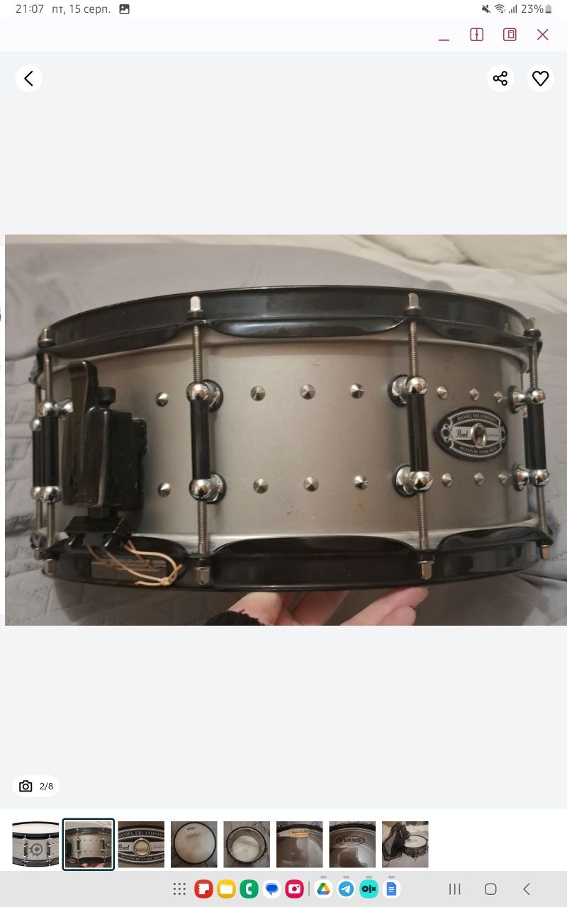 Рабочий (Малий барабан) Pearl DE1455 Daniel Erlandsson signature snare