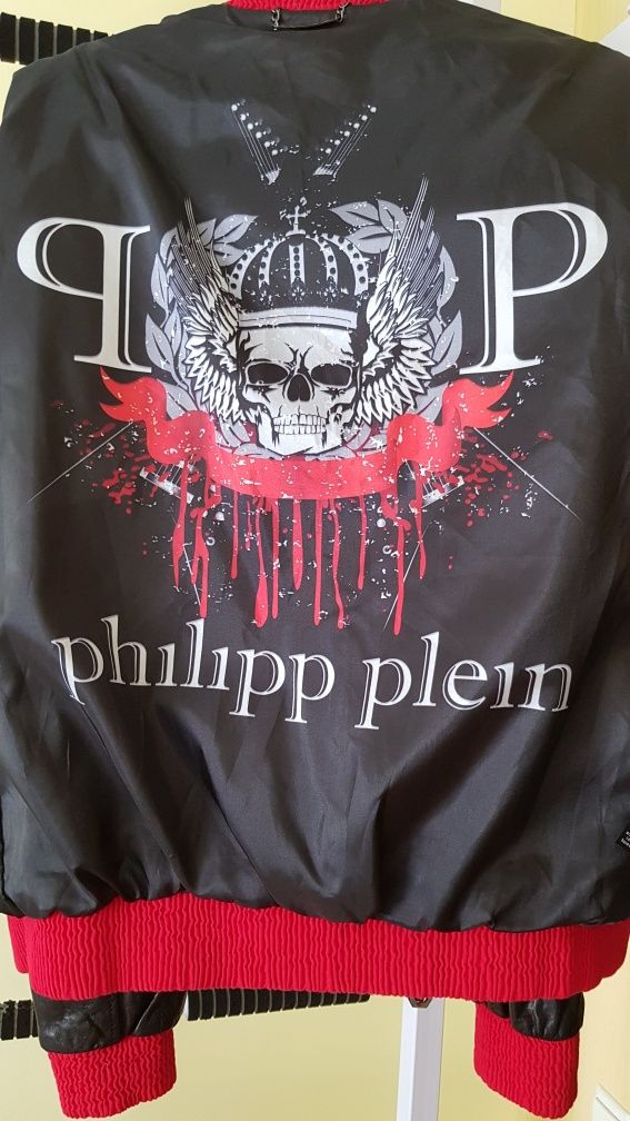 Мужская кожаная оригинальная куртка Philipp Plein