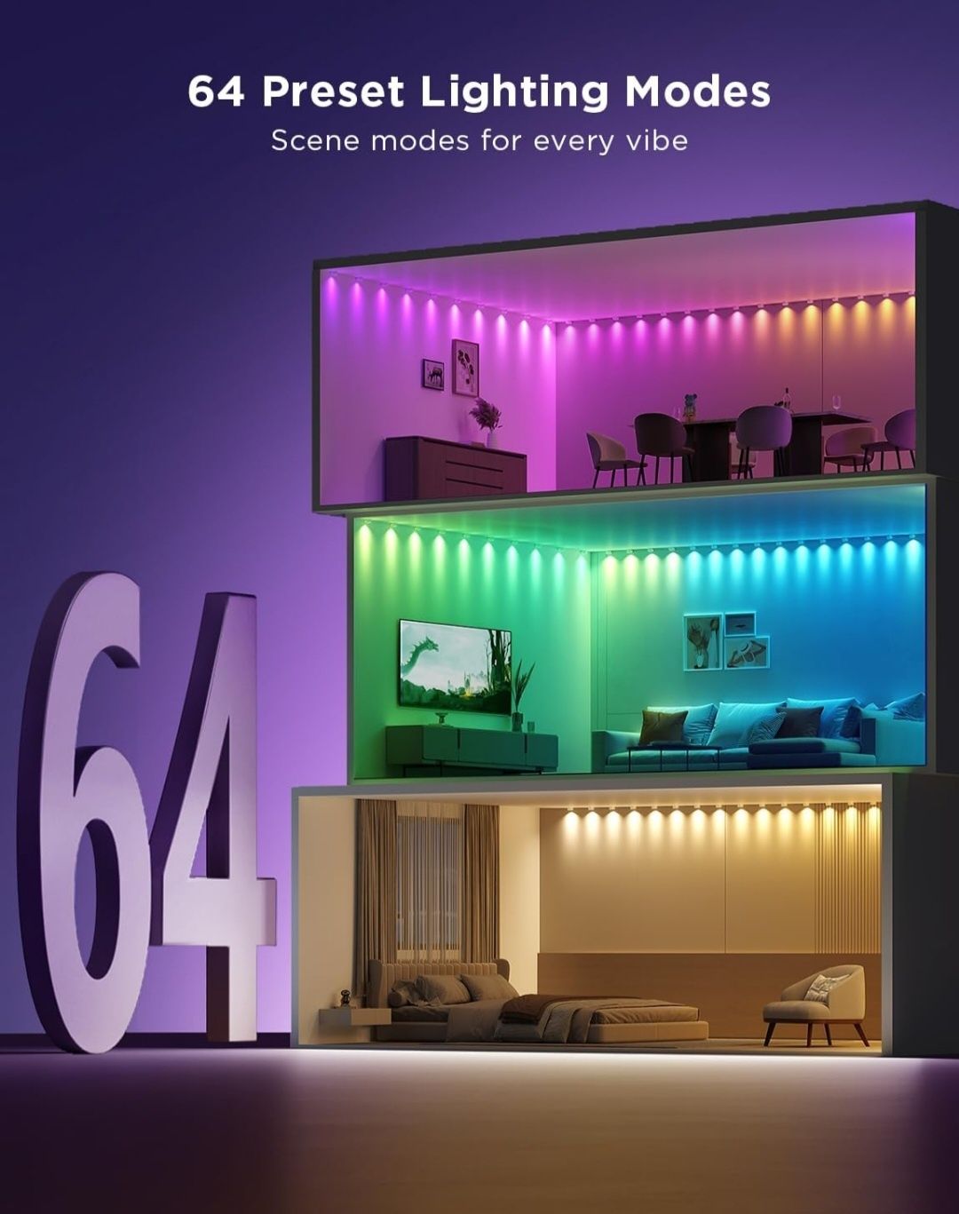 Govee RGBIC sufitowy LED String Downlights 10m