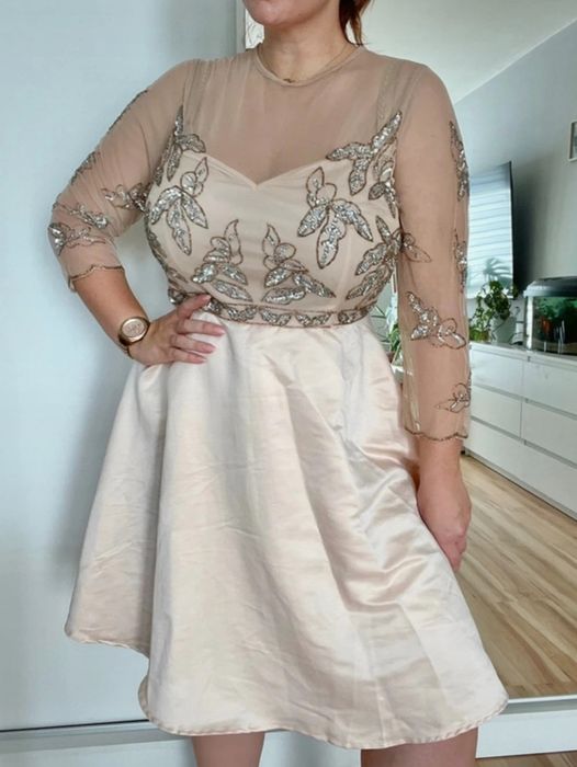 Sukienka Midi Rozkloszowana Plus Size Koktajlowa Roz. XXL/44/16