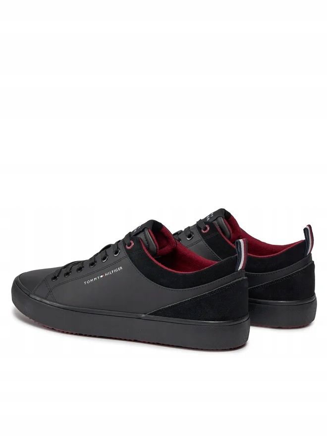 Tommy Hilfiger 43 Buty Męskie Hi Vulc Cleat Low Lth  Czarne T253