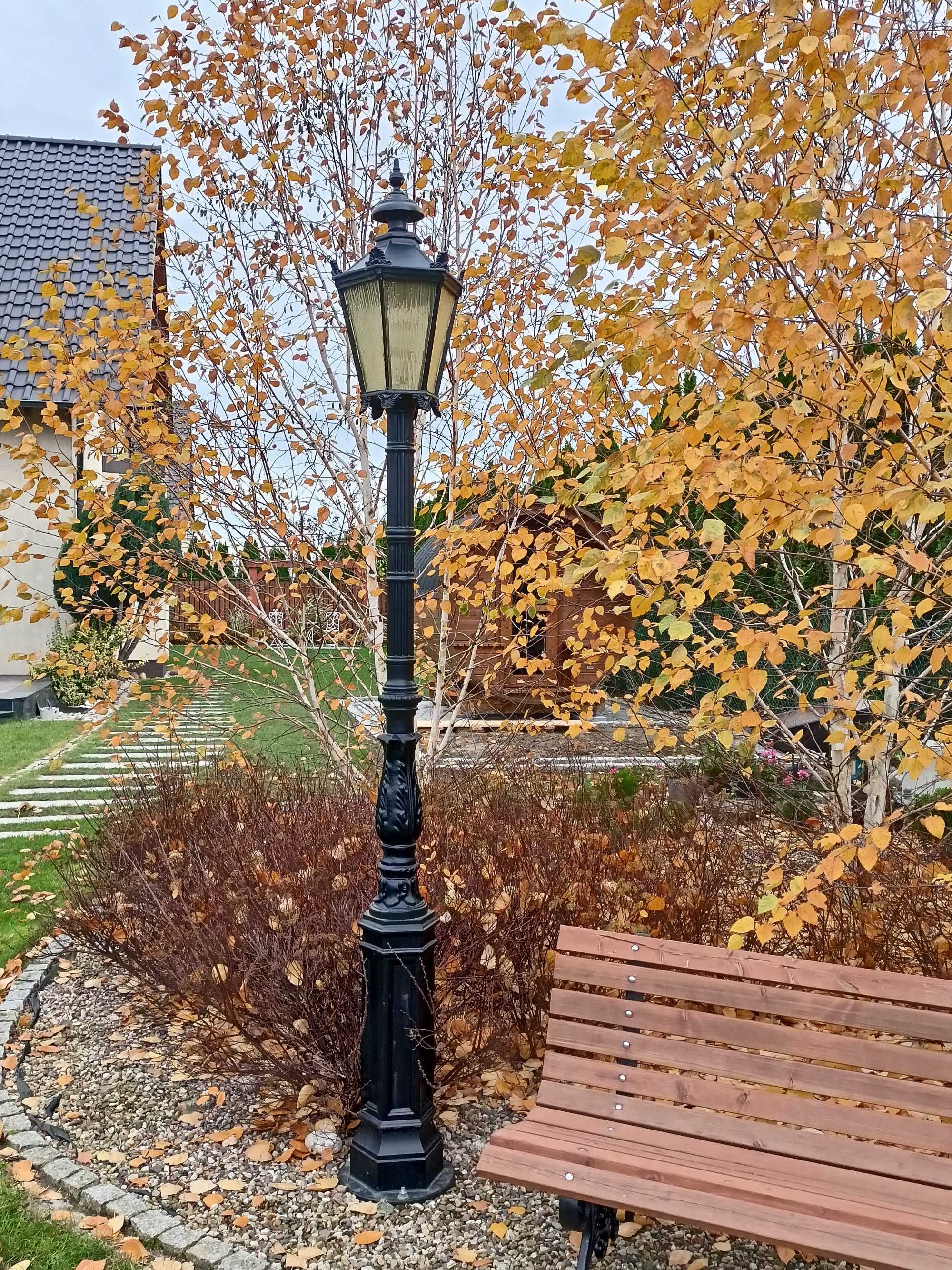 uliczna lampa oświetlenie żeliwna ogród H-260cm gusslaterne