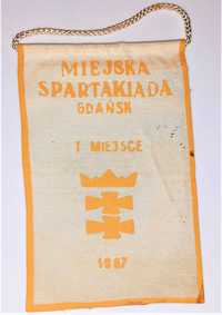 Proporczyk Gdańsk Herb Miejska Spartakiada I miejsce 1967