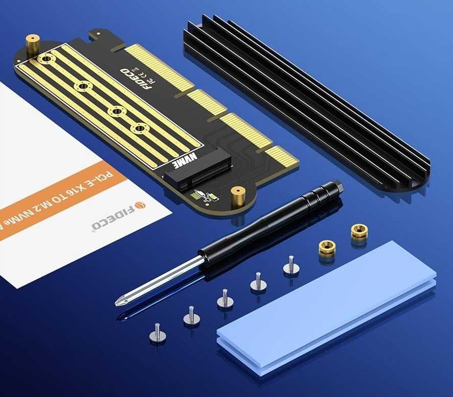 Adapter podłącz dysk M.2 NVMe do PCI-e 4.0 x16 * Wejherowo Video-Play