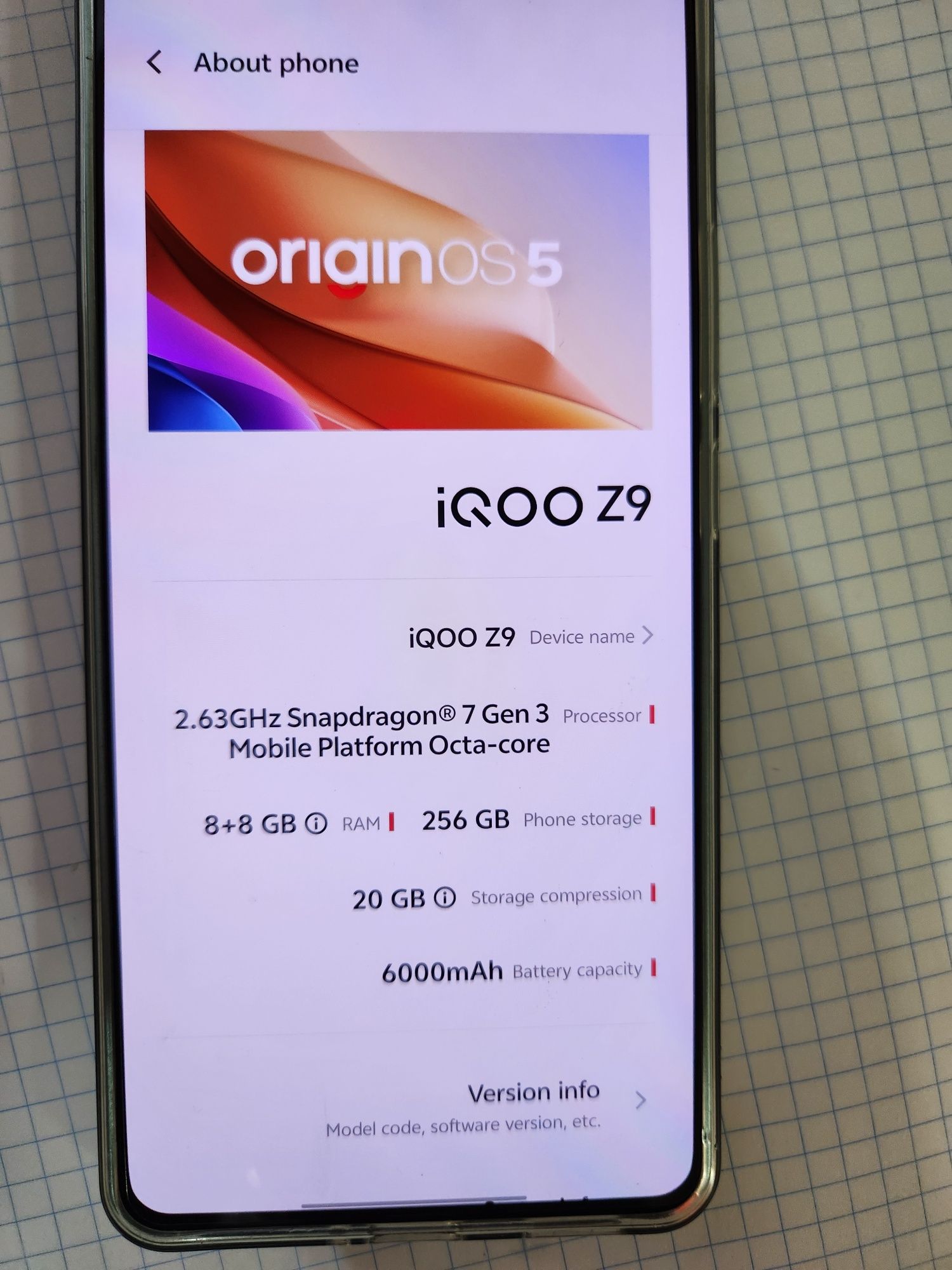 Novo VIVO IQOO Z9 256GB