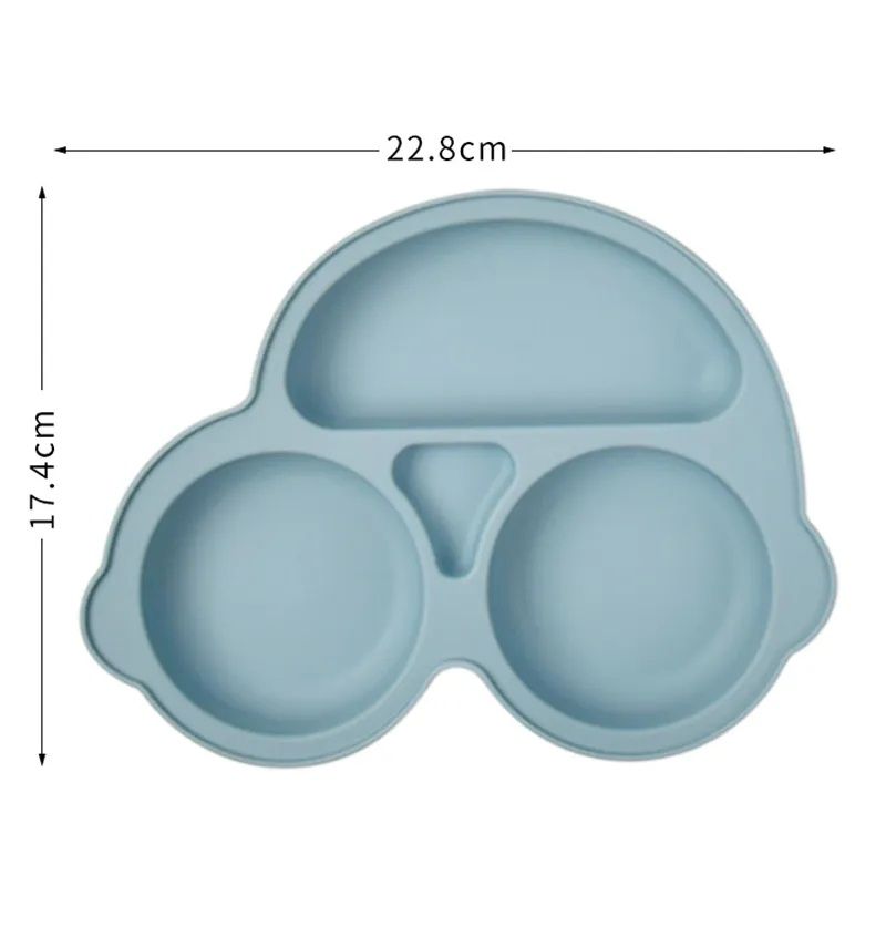 Детская секционная силиконовая тарелка на присосках
