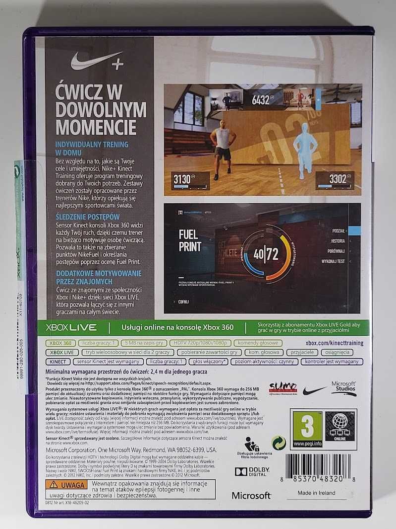 Nike+ Kinect Training / Xbox 360 Kinect / Polska Okładka / Warszawa