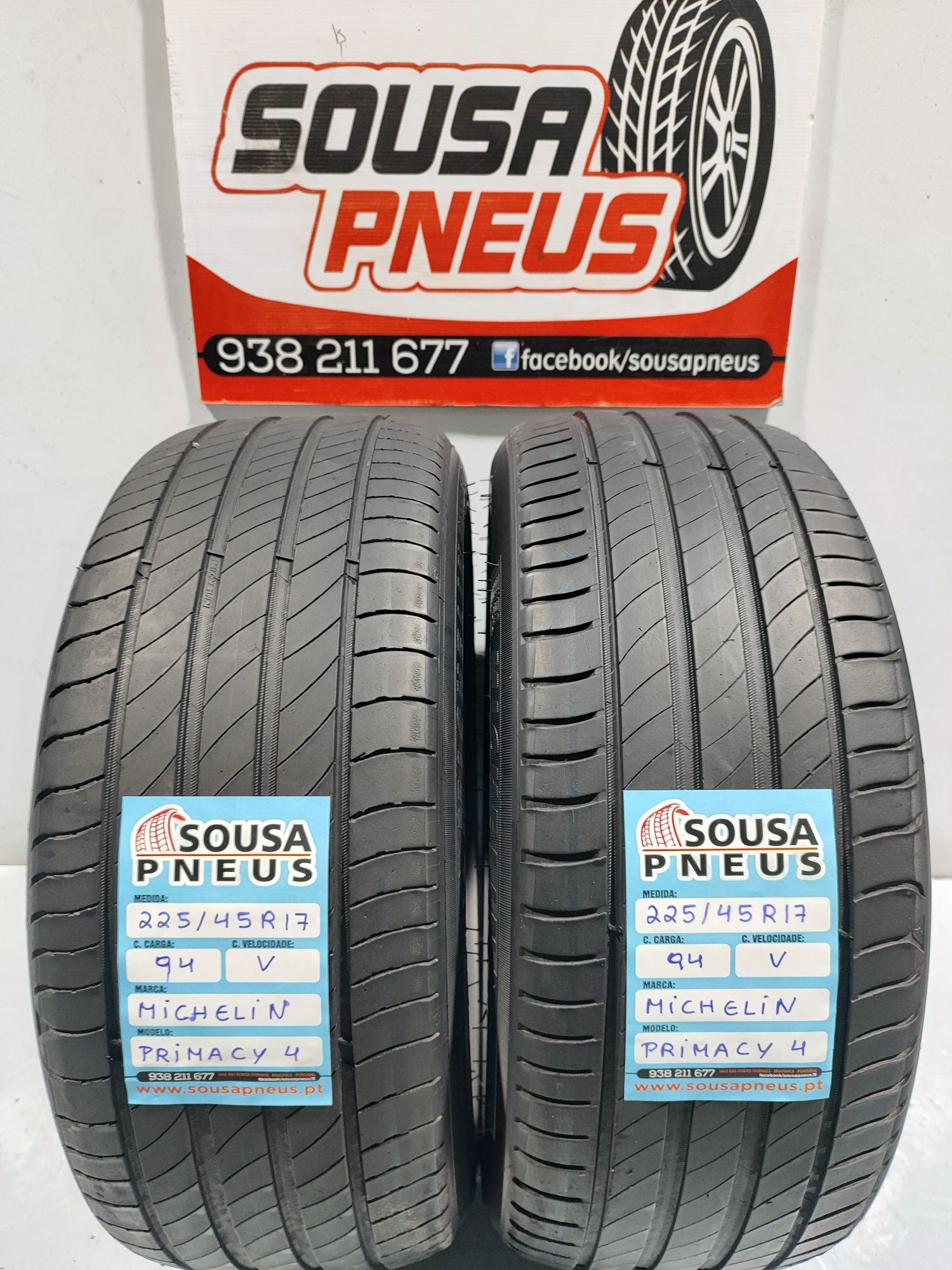 2 pneus semi novos 225-45R17 Michelin - Oferta dos Portes