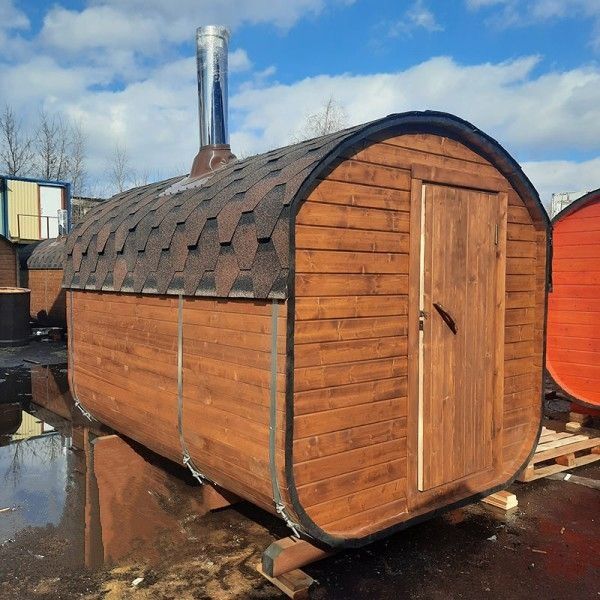 Квадро-Баня с угловым нижними полками 3х2,2 м деревянные ступени.