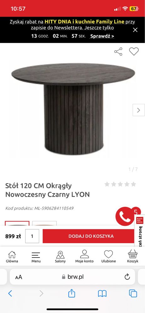 Okragły stół 120 cm