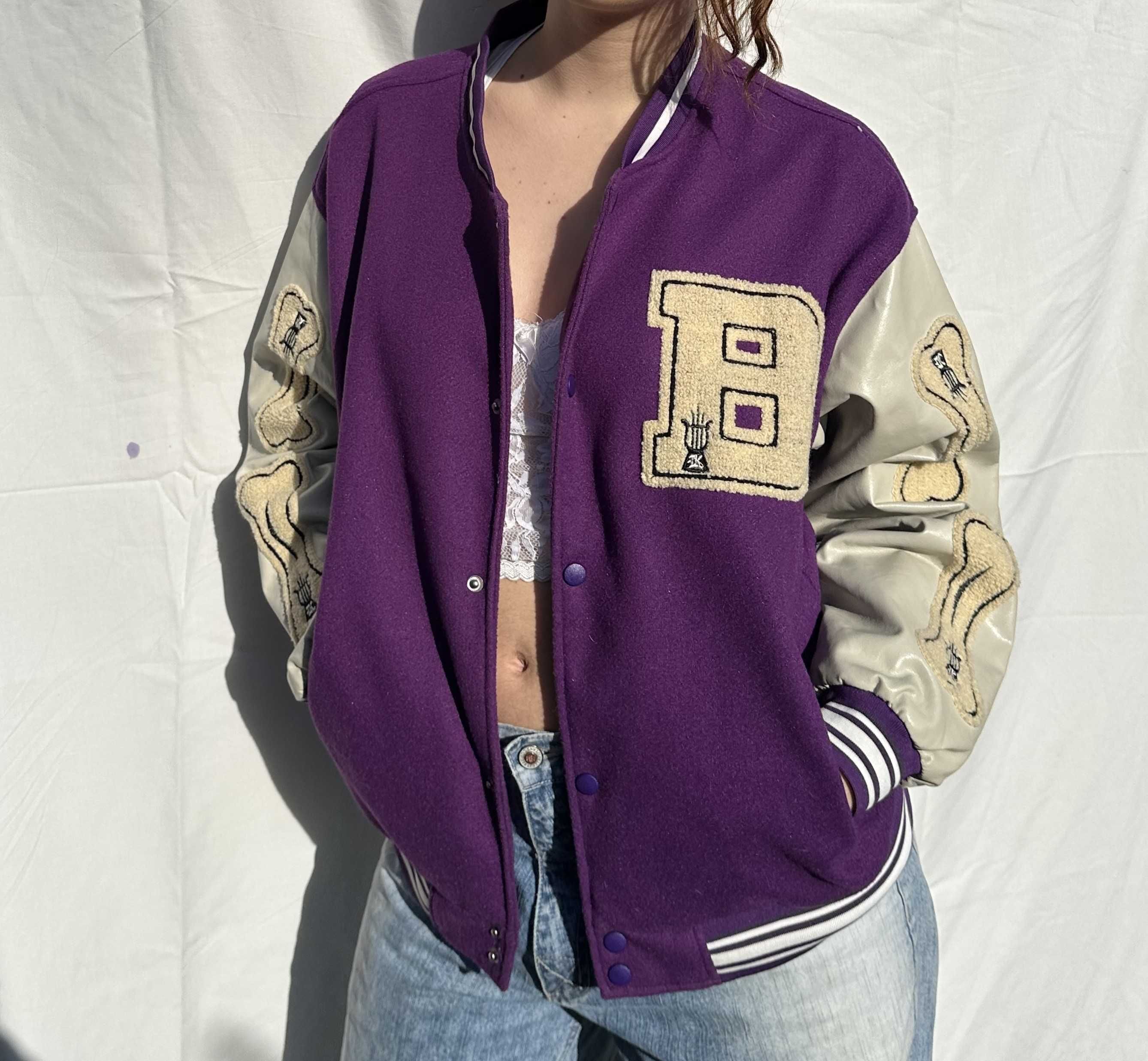 Bone Varsity Jacket Purple bejsbolówka kurtka bomberka streetwear