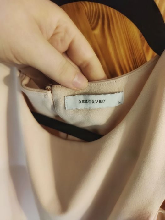 Bluzka pudrowy róż odpinane rękawki