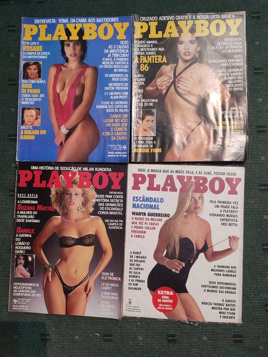 4 Revistas antigas Playboy edição Brasileira - Anos 80