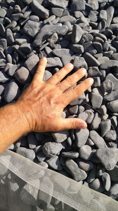 Pedra Basalto Rolado, Seixo Preto