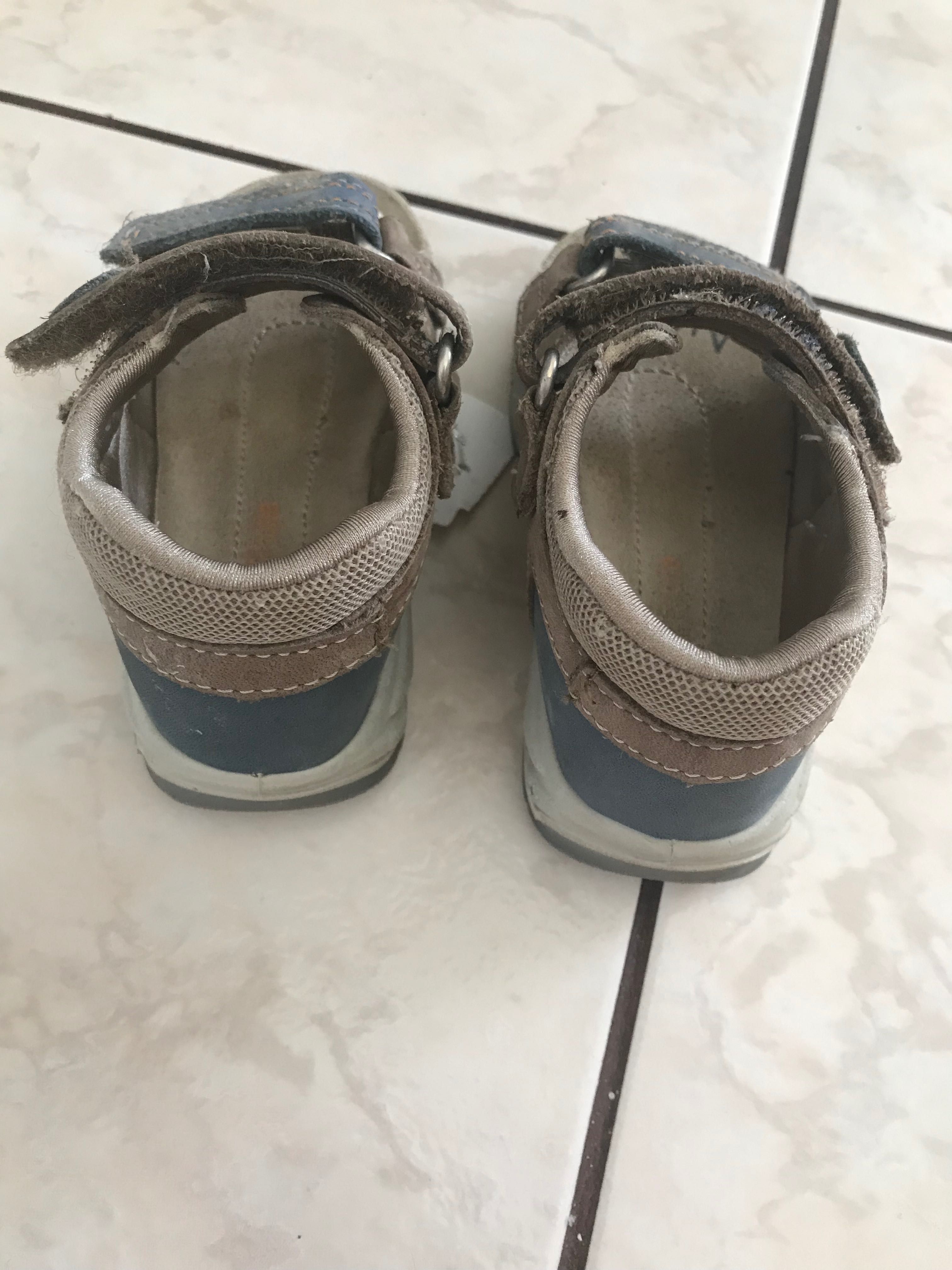 Skórzane sandały kapcie chłopięce rozmiar 21