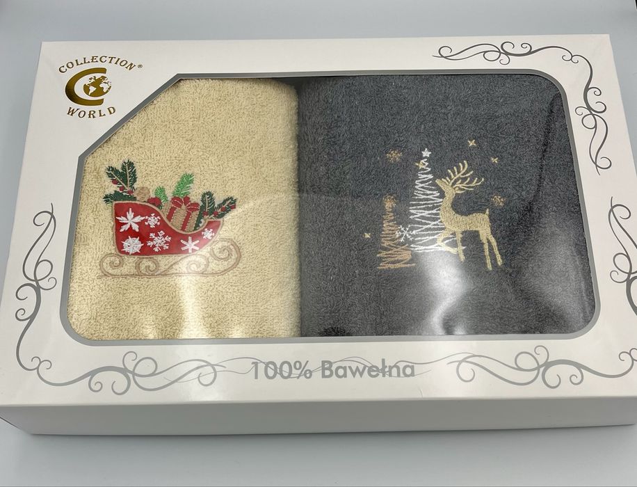 Komplet 2 ręcznikow 50/100 cm Gotowy prezent świąteczny !