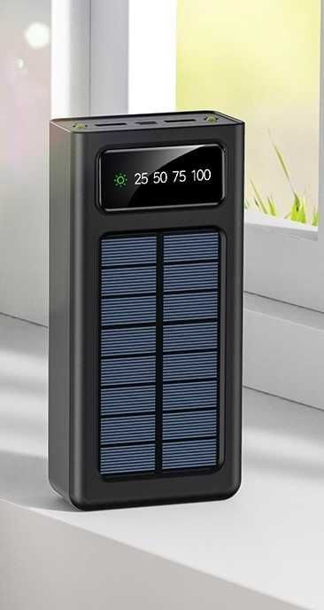 Power Bank Solar de 20000mAh Com Lanterna