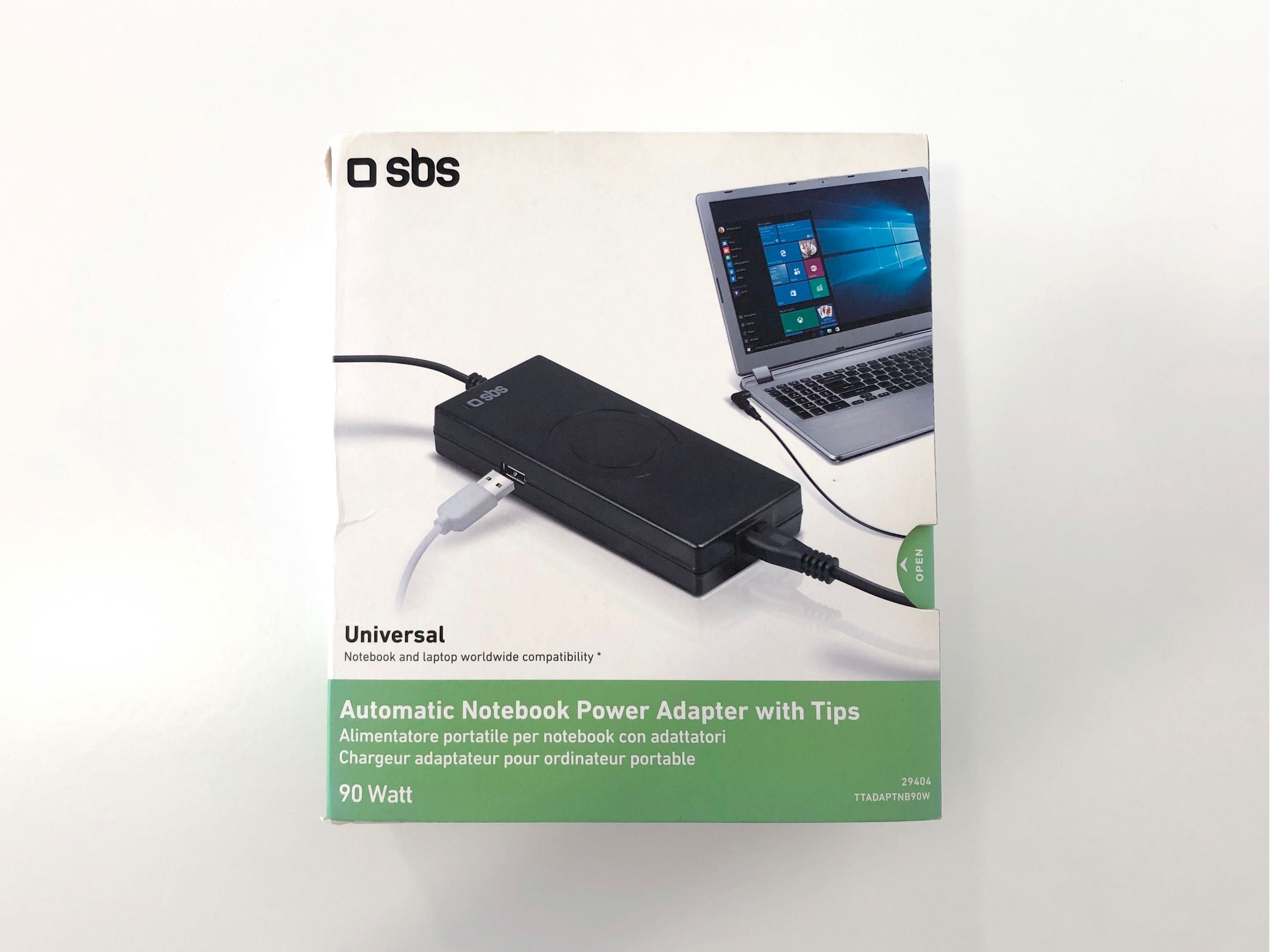 Carregador p/ portátil SBS 90w c/ adaptadores + usb - COMO NOVO