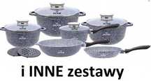 ZILNER Komplet garnków MARMURKOWYCH, Zestaw na Indukcję,Gaz.. Garnki