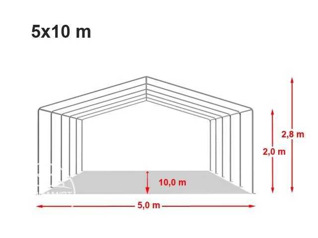 5x10m Namiot imprezowy, PVC biały, wysyłka gratis