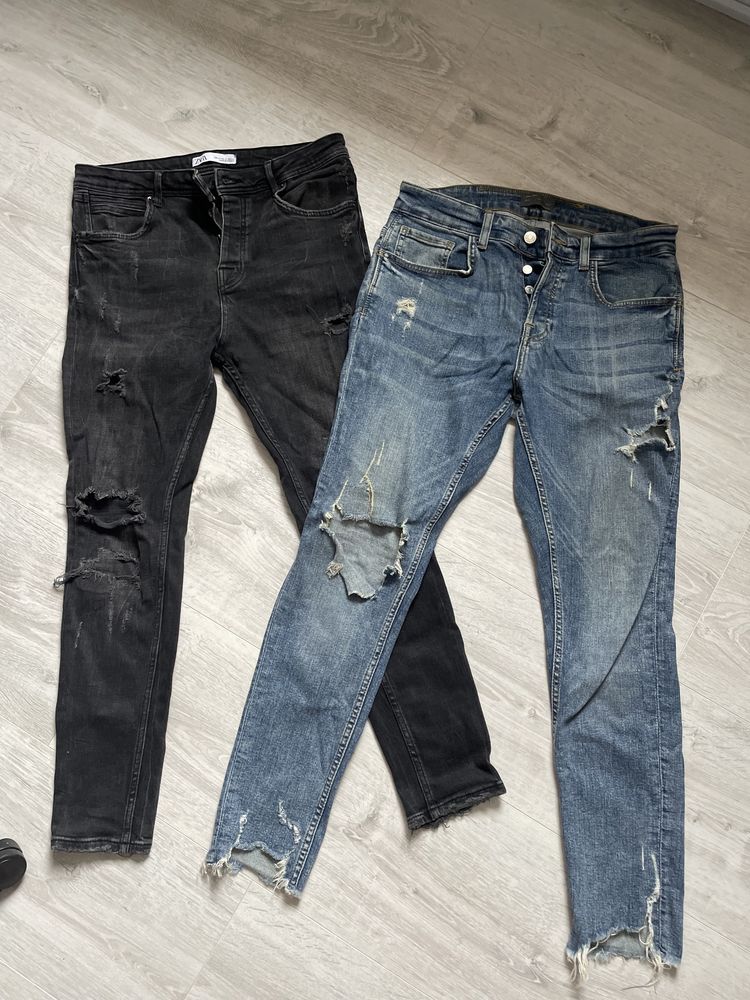 Рвані чоловічі джинси zara 32 кофта в подарунок