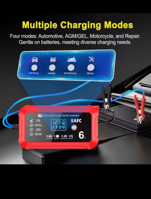Импульсное зарядное устройство  12в 6а EAFC