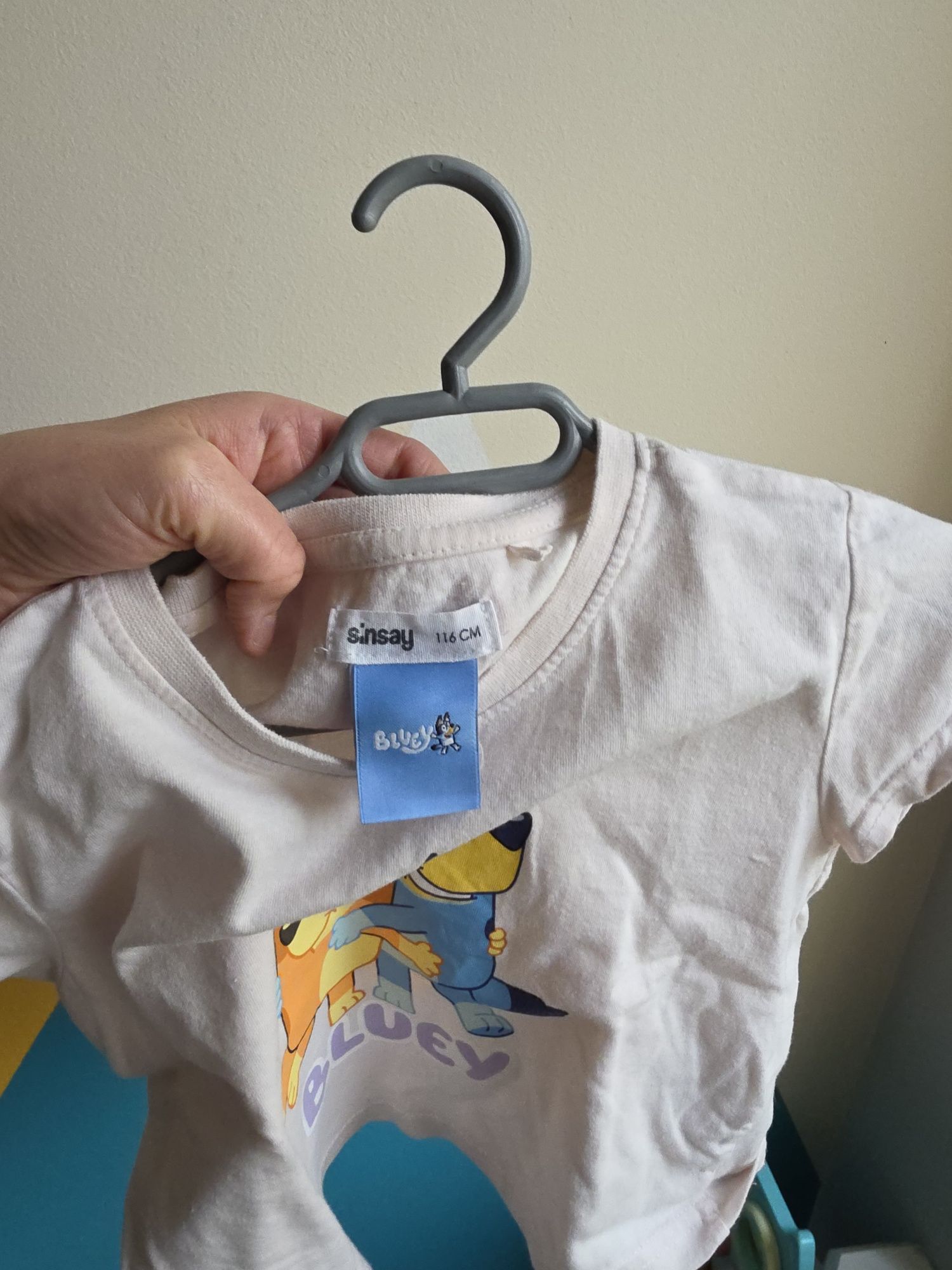 Zestaw Bluey bluzka t-shirt Szorty prążkowane Zara krótkie spodenki