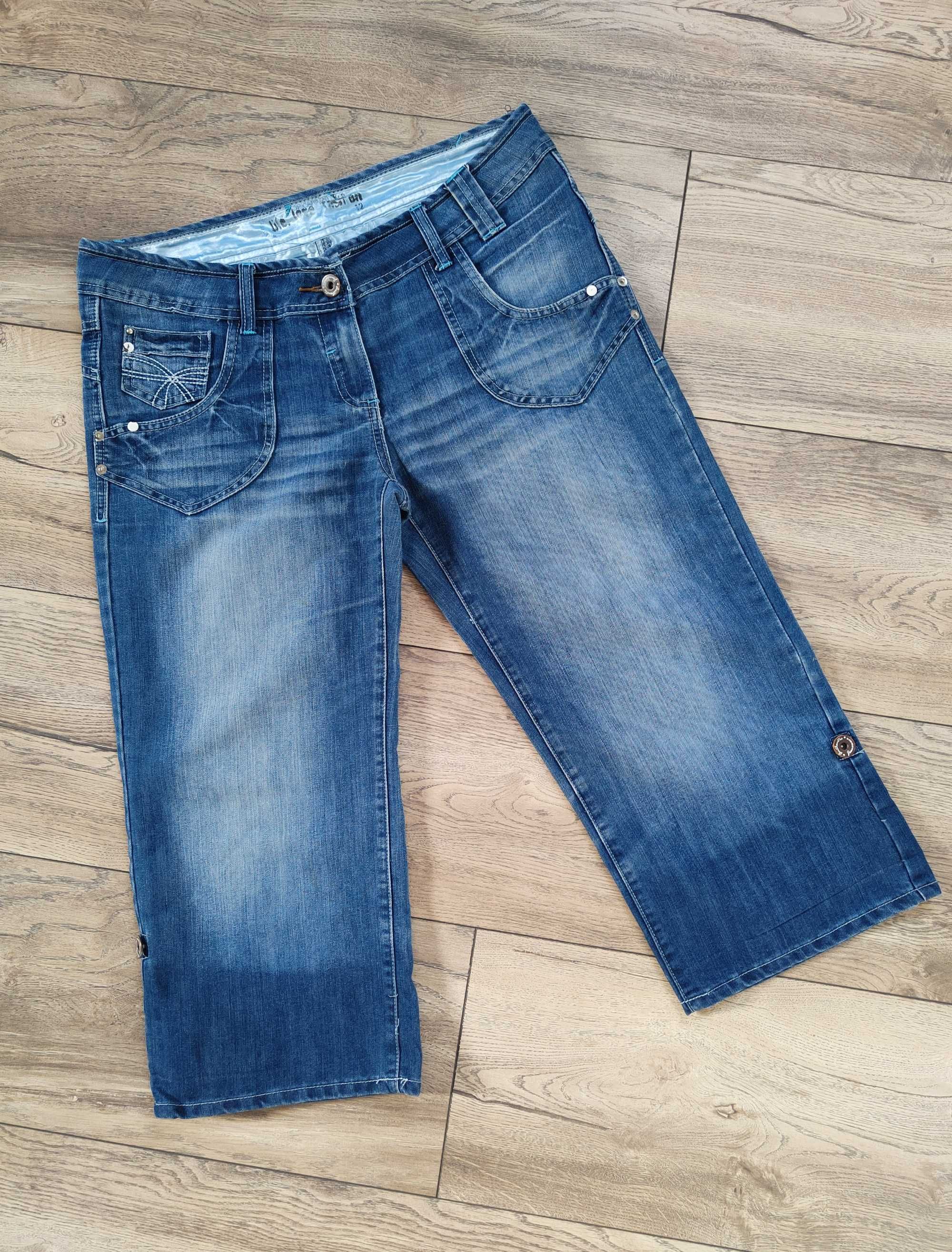 Spodnie jeansowe Dzwony Vintage y2k Bermudy Rybaczki