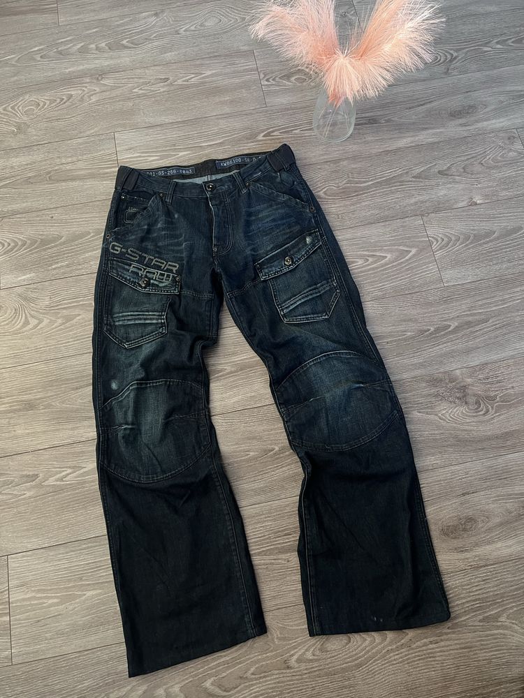 Limitowane Spodnie Dżinsy G-Star Big Logo Raw Denim SL Affliction Y2K