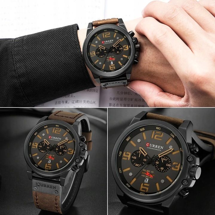 Zegarek Męski Curren Klasyczny Elegancki Chronograf Datownik 6 Kolorów