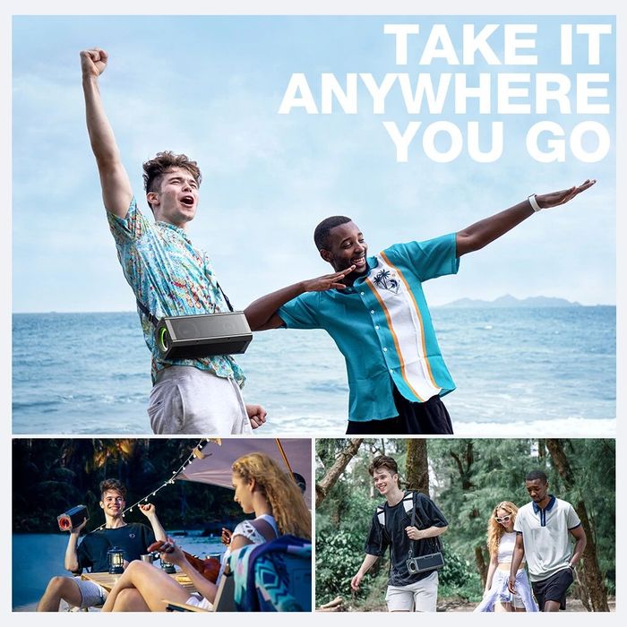 Coluna de Som portátil  120W com bluetooth Quad Drivers Deep Bass Ster