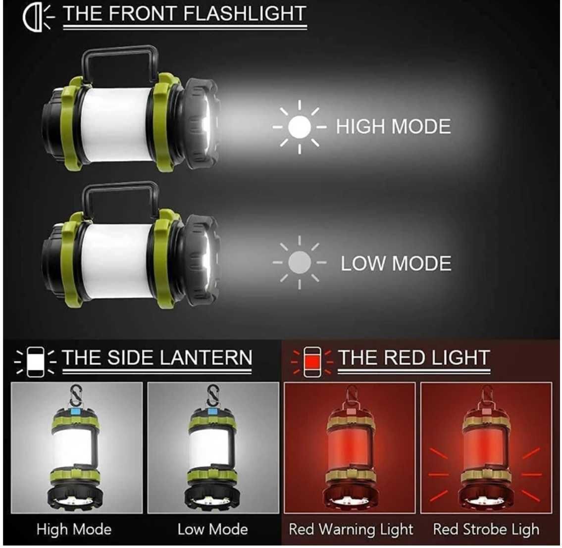 Лампа акумуляторна ліхтар фонарик для дому та кемпінгу 3000 mAh 600Лм