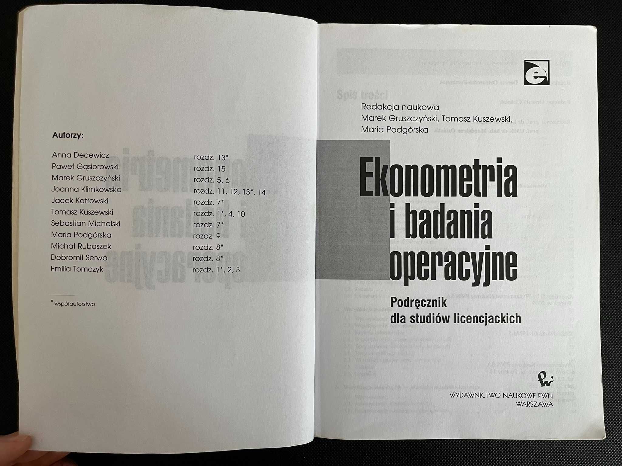 Ekonometria i badania operacyjne - Gruszczyński, Kuszewski, Podgórska
