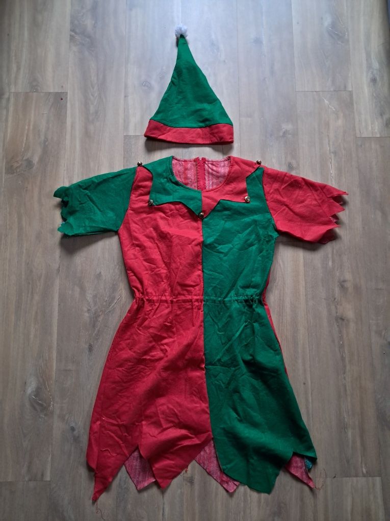 Elf elfka sukienka strój przebranie S 36 damskie + czapka
