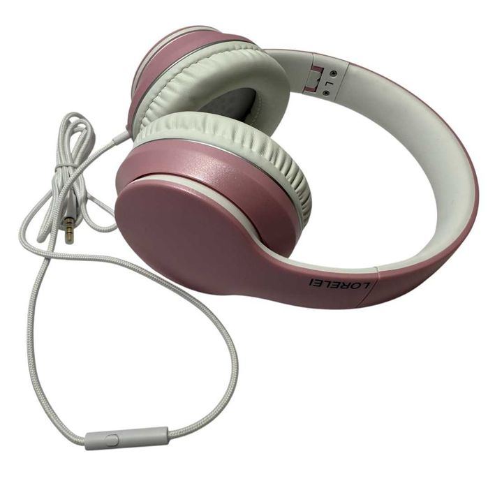 Różowe Słuchawki Przewodowe, Nauszne Loreli X6 Różowe