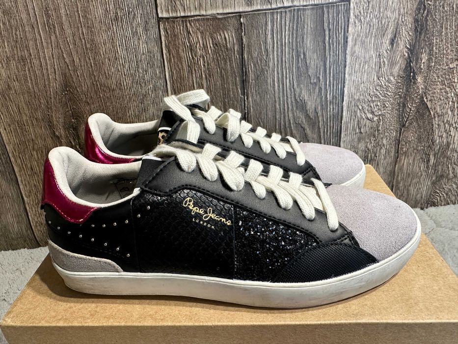 Buty damskie skórzane trampki pepe jeans lane city 37