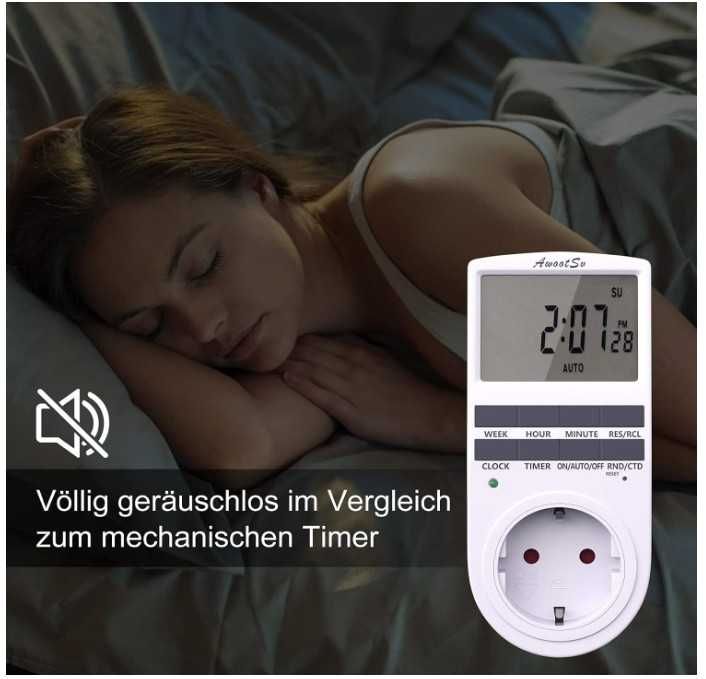 Gniazdo elektryczne, czasówka z wyświetlaczem LCD Awootsv