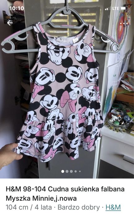 Sukienka letnia H&M Myszka Minnie