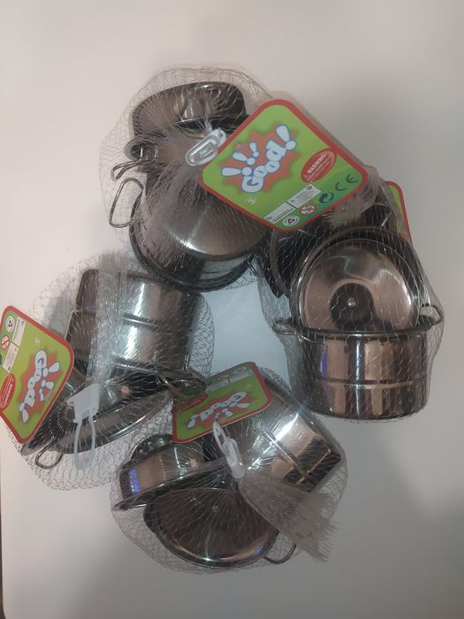 Набір кухонний посуд іграшковий, набір дитячий металевий сервіз чайн