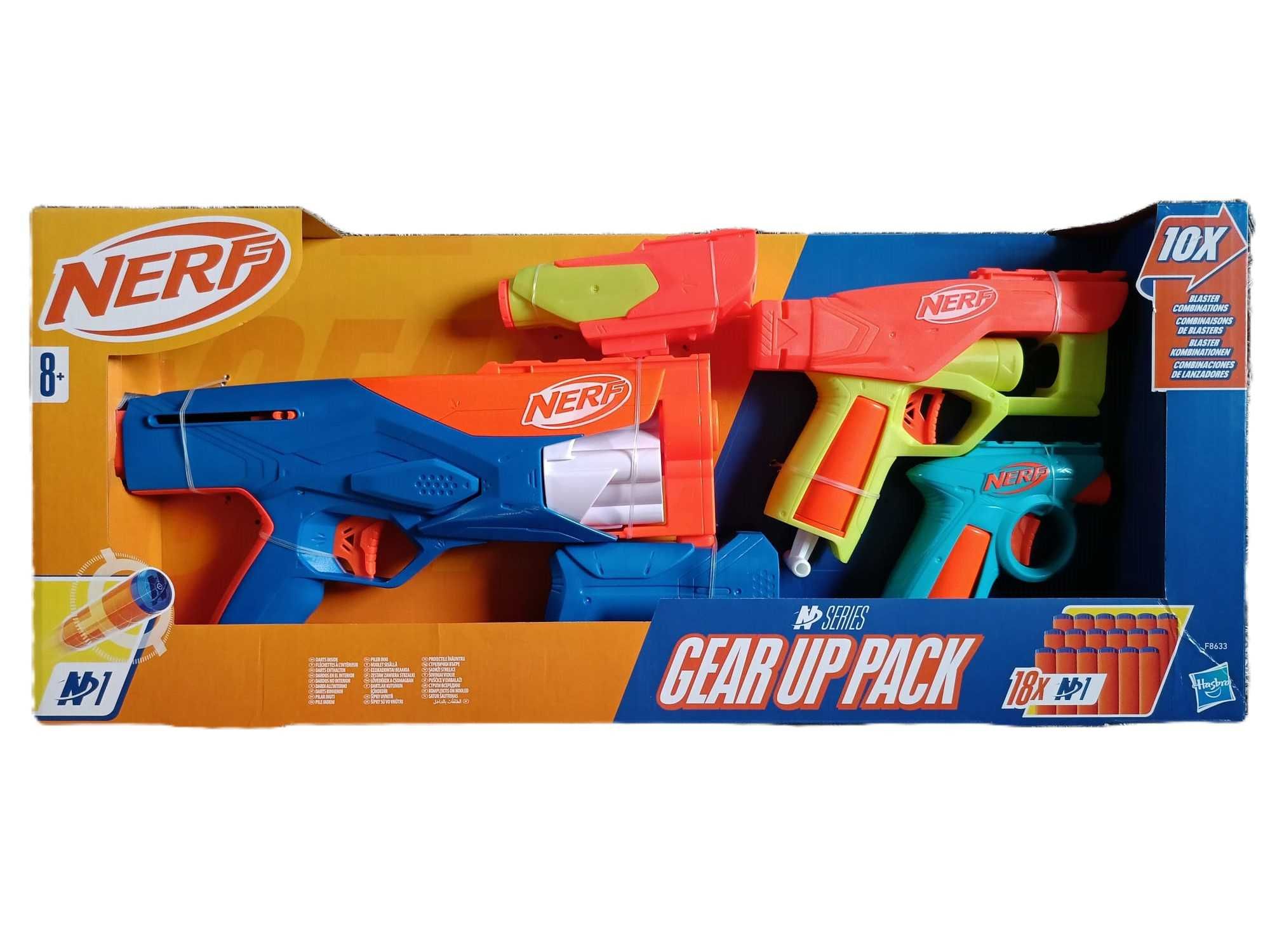 NOWY zestaw pistoletów NERF N-Series blastery Gear Up Pack + strzałki