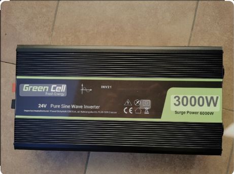Інвертор (перетворювач напруги) Green Cell 24v/230v 3000/6000w