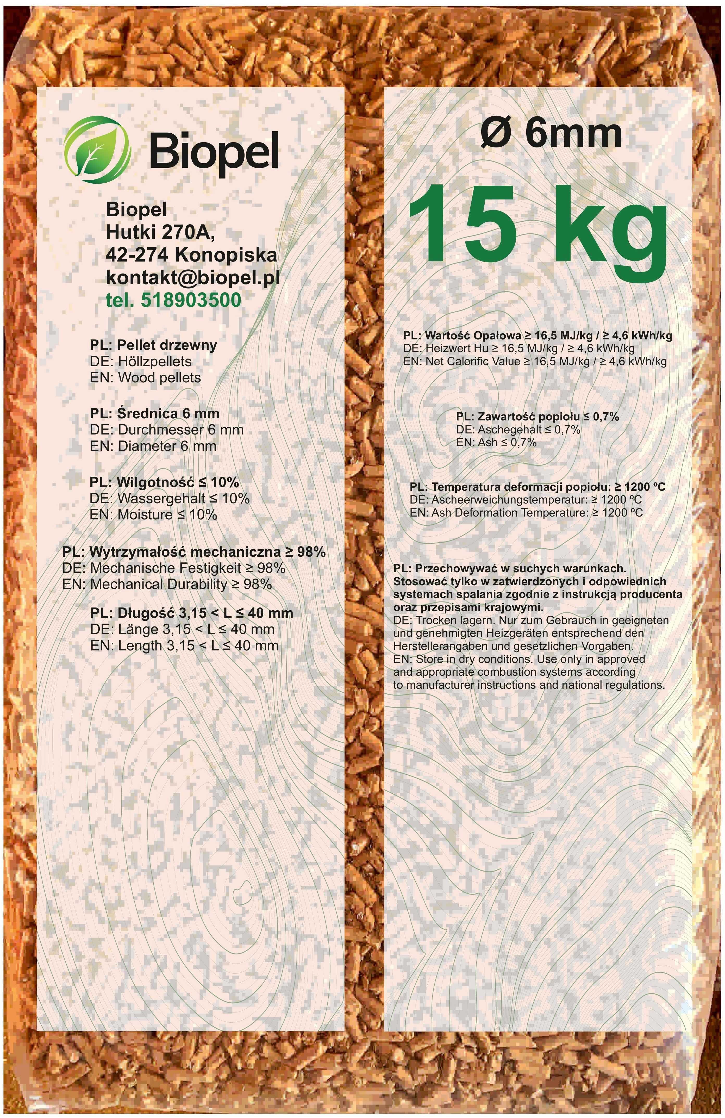 Sosnowy pellet od producenta Biopel pelet drzewny dostawa pod drzwi