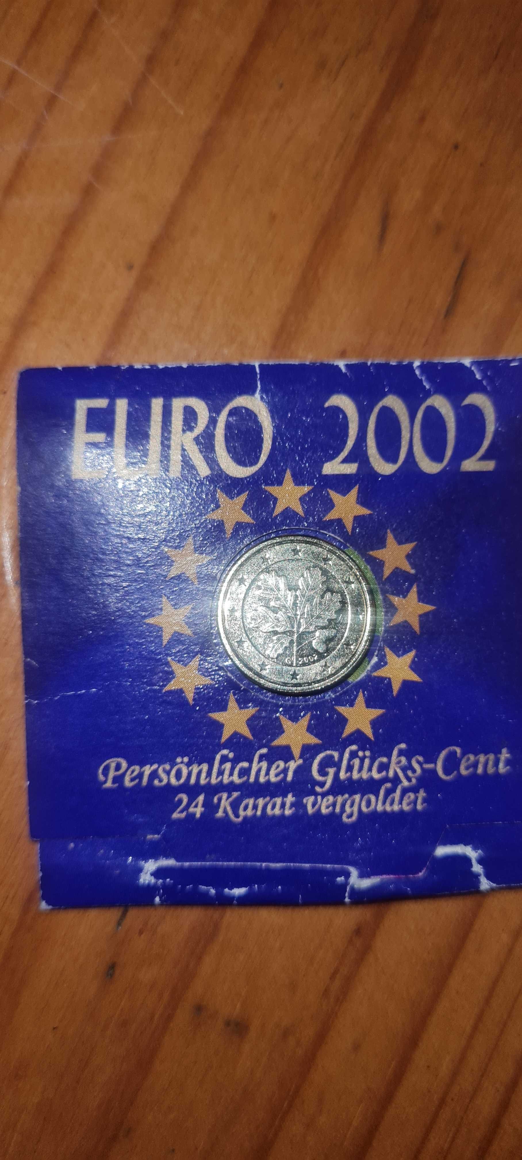 Moeda 1 Cêntimo G Alemanha 2002 Banhada 24kl Ouro  Rolf Lederbogen