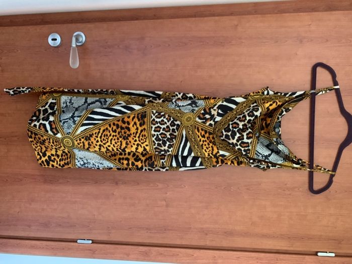 Missguided sukienka bielizniana clash print animal spaghetti straps rS