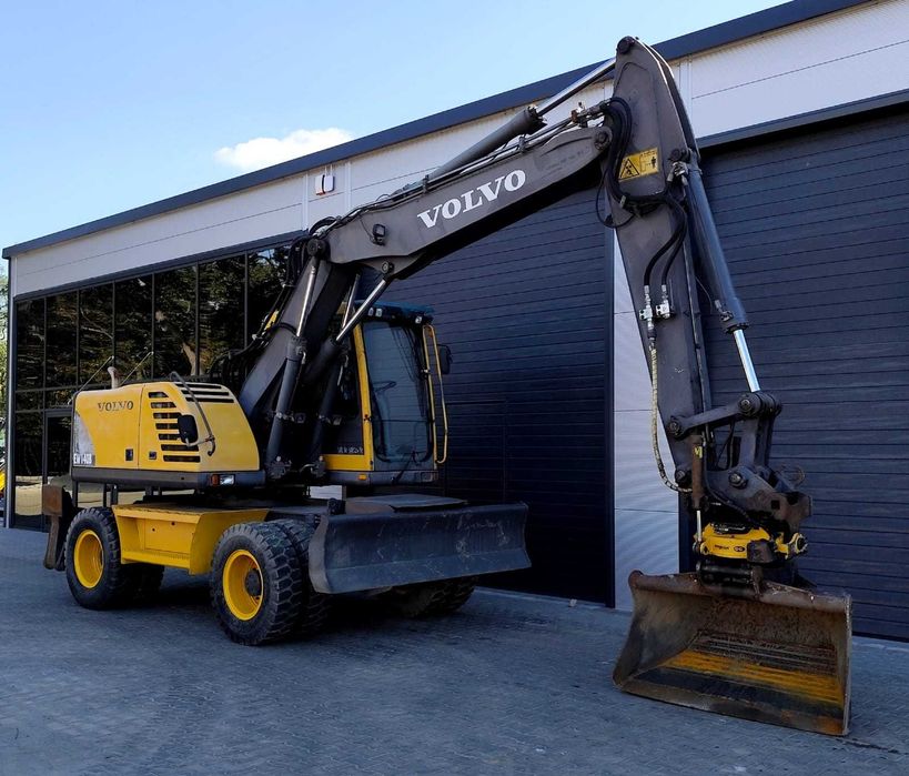 VOLVO EW 140 B 7261H Oryginał ROTOTILT ENGCON Podpory + Pług GPS 3D